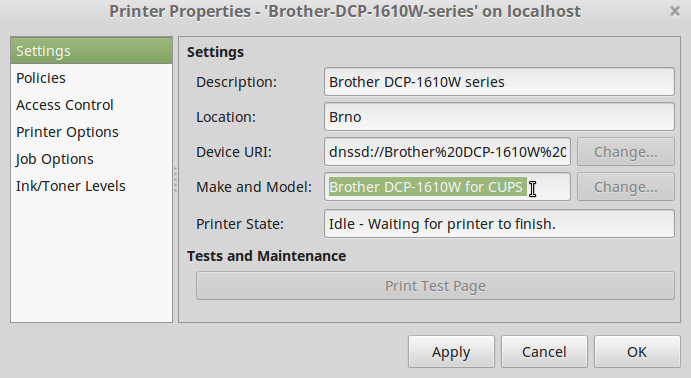 brother cups printer driver