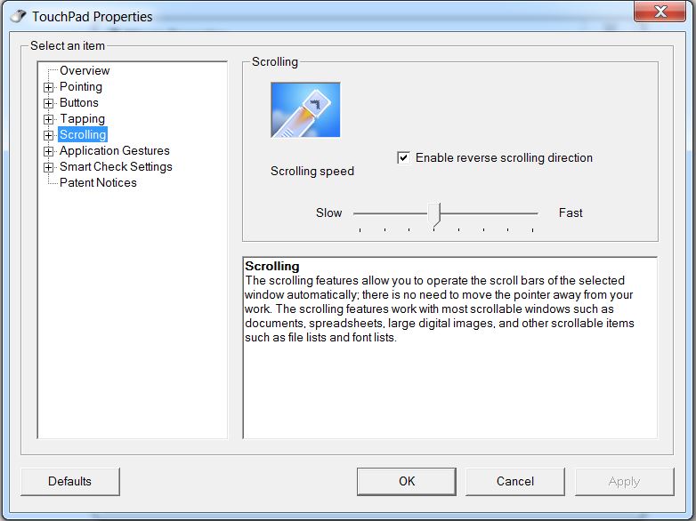 how to scroll with touchpad windows 8