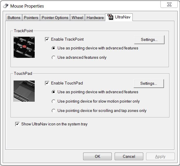lenovo thinkpad ultranav pointing device
