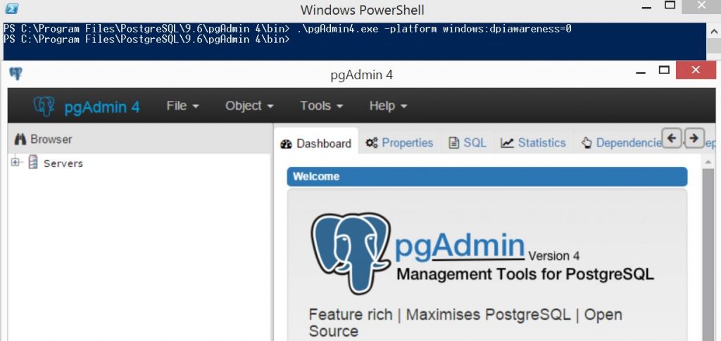 How to increase font size in pgAdmin 4 on Windows