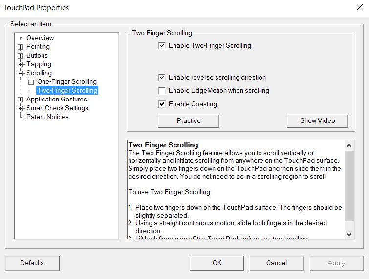 how to scroll with touchpad windows 8